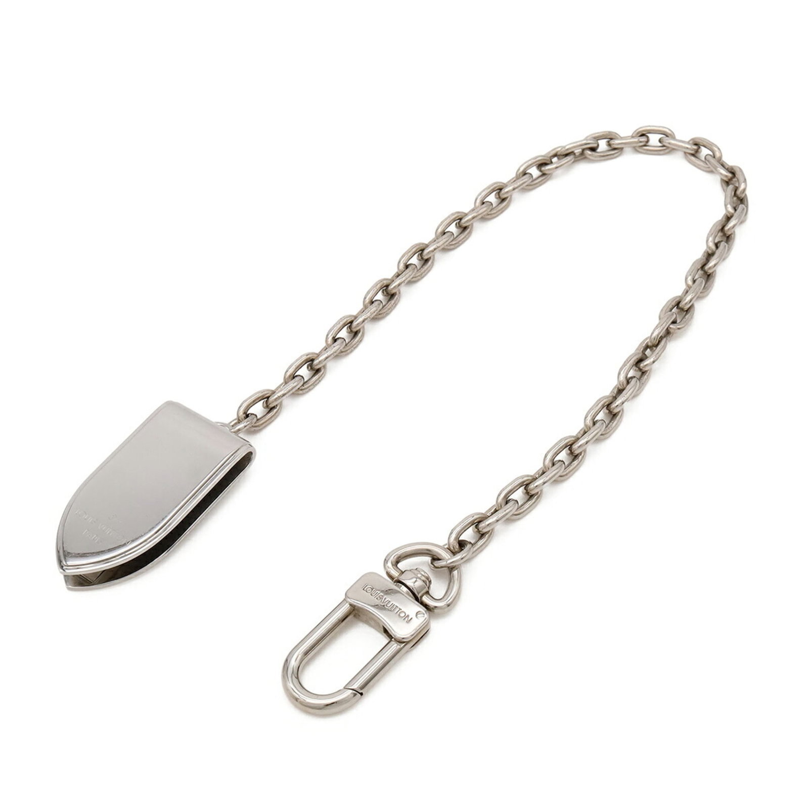 Money Clip Metal By Louis Vuitton: Money Clip Metal By Louis Vuitton Silver Money Clip by Louis Vuitton, featuring a sleek metal design with a wallet chain accessory, adds a touch of sophistication to any accessory collection. The comp