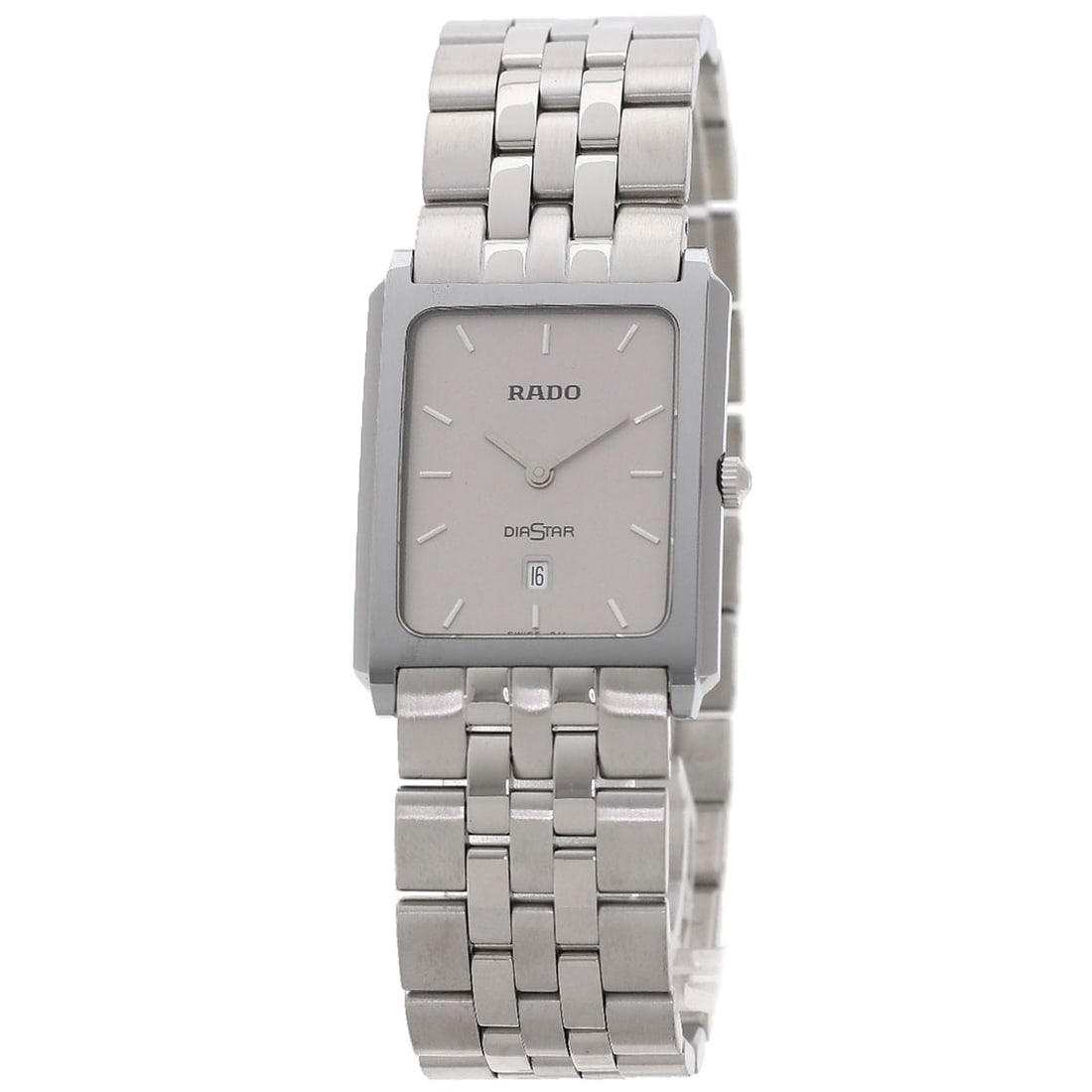 Rado Diastar Watches 160.0442.3 Stainless Steel/ Stainless Steel: Rado Diastar Watches 160.0442.3 Stainless Steel/ Stainless Steel Stainless steel case and bezel add a sleek, modern touch to this Rado Diastar watch, featuring a silver dial and analog display. The