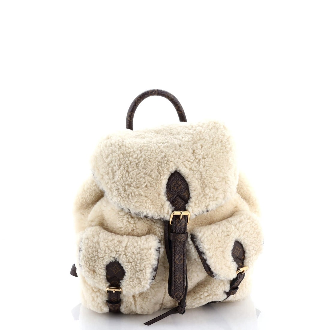 Shearling Monogram Canvas LV Louis Vuitton Backpack Ski - 2