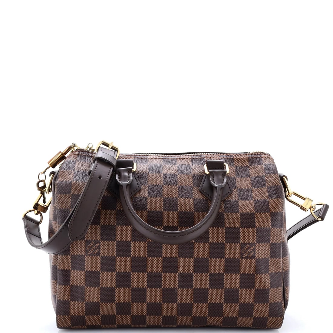 Vuitton Speedy Louis Damier Bandouliere 25: Vuitton Speedy Louis Damier Bandouliere 25 The Louis Vuitton Speedy Louis Damier Bandouliere 25 is a classic satchel with a timeless design. Featuring a brown canvas exterior with a red interior,
