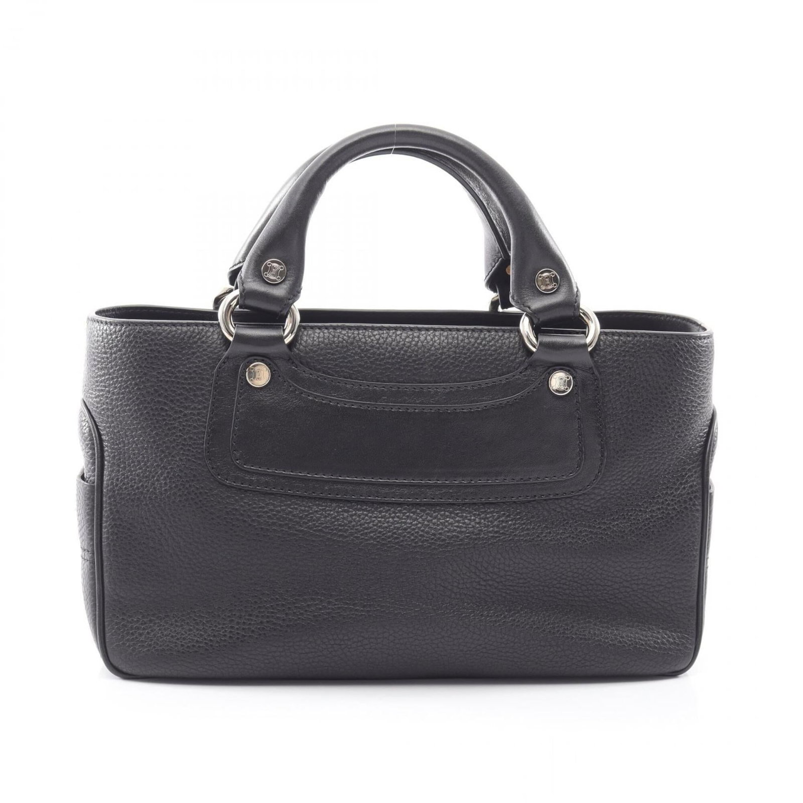 Celine Handbag Leather: Celine Handbag Leather Black Celine handbag made from high-quality leather, measuring 18.5cm x 32cm x 13cm. The sleek design and classic style of this black leather handbag make it a timeless