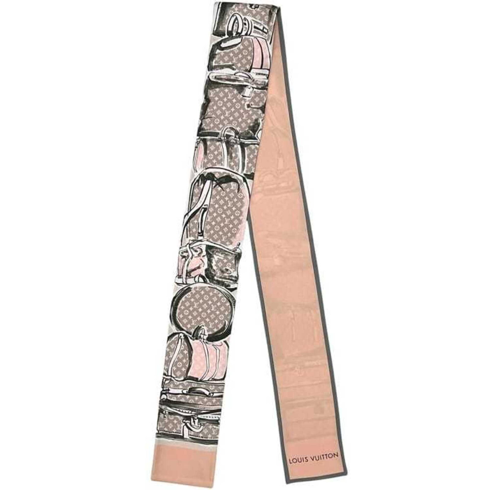 Silk Scarf Louis Vuitton: Silk Scarf Louis Vuitton Silk Scarf in Beige and Pink, a luxurious accessory from Louis Vuitton, boasts a striking color combination and elegant design. Made from high-quality silk, this scarf measure
