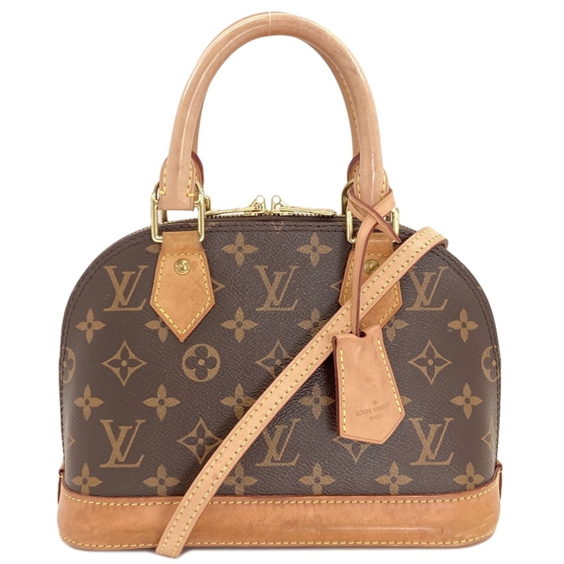 Louis Vuitton Monogram Canvas M53152 Alma Bb Handbag: Louis Vuitton Monogram Canvas M53152 Alma Bb Handbag Brown Monogram Canvas Louis Vuitton Alma Bb Handbag with Detachable Strap and Key Lock Clochette, Standing 6.7 inches Tall and 4.7 inches Deep. Thi