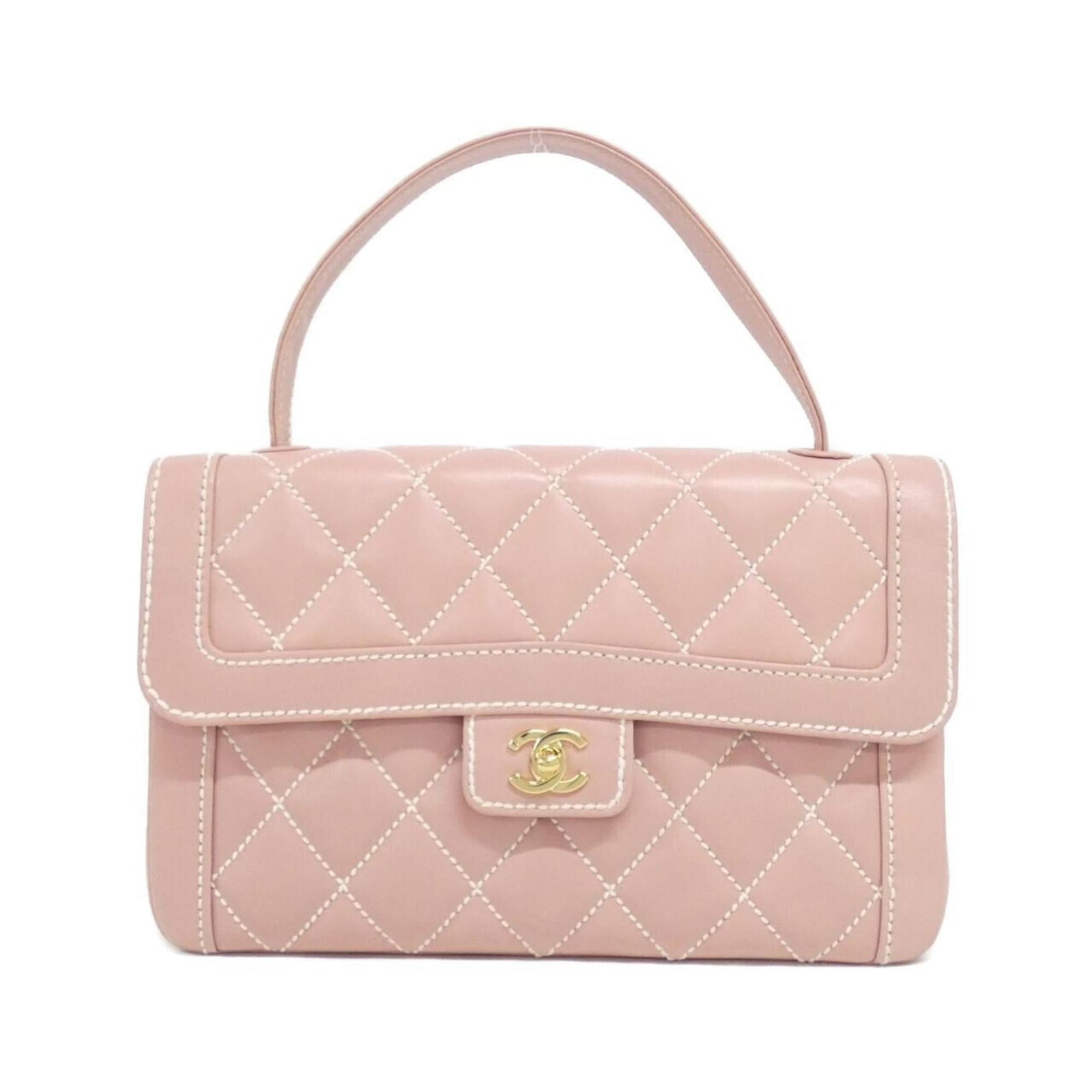 Handbag Leather from Chanel: Handbag Leather from Chanel This exquisite Chanel handbag features rich, supple calfskin leather in a stunning pink hue, complemented by elegant gold hardware. The structured design and classic style