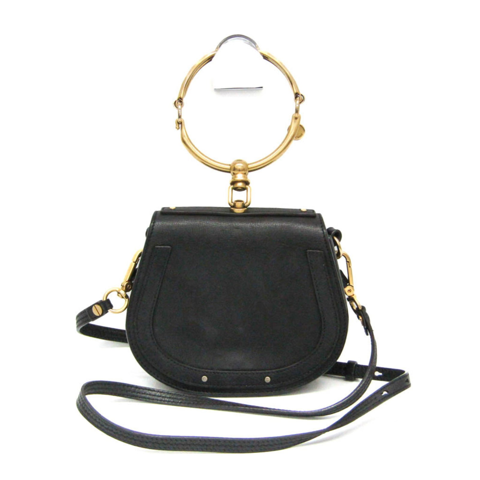 Shoulder Bag Leather: Shoulder Bag Leather Black leather shoulder bag from Chlo, made in Italy with a sleek 15cm x 18.5cm x 4.5cm design, featuring adjustable straps that range from 107cm to 121cm in length. The bag