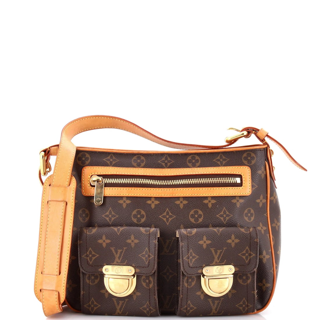 Monogram Canvas Handbag GM Louis Vuitton Hudson: Monogram Canvas Handbag GM Louis Vuitton Hudson Monogram Canvas Handbag GM Louis Vuitton Hudson - A classic shoulder bag with a rich brown leather exterior, featuring the iconic Louis Vuitton