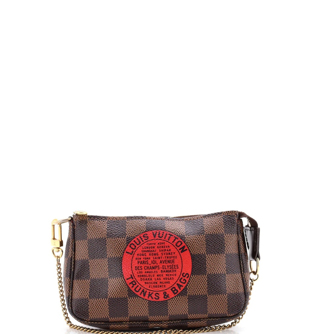 Louis Vuitton Damier Mini Accessoires Pochette Limited Edition: Louis Vuitton Damier Mini Accessoires Pochette Limited Edition Miniature in elegance, this Louis Vuitton Damier Mini Pochette Accessoires Limited Edition boasts a rich brown canvas exterior with subtl