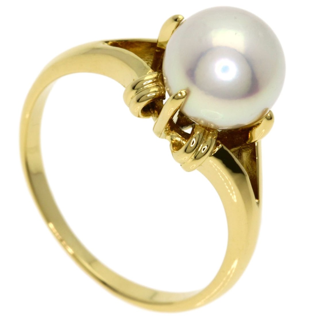 K18 Yellow Gold Pearl Ring Mikimoto: K18 Yellow Gold Pearl Ring Mikimoto K18 Yellow Gold Pearl Ring Mikimoto boasts a stunning gold metal exterior, featuring a pearl as the main stone. This exquisite ring is crafted from K18 gold, a
