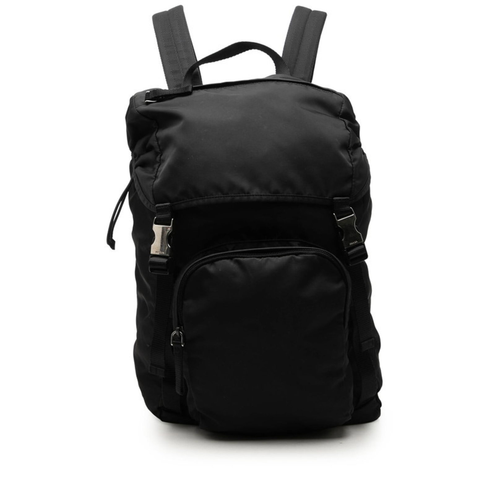 Backpack Nylon Prada: Backpack Nylon Prada Black Prada nylon backpack with a sleek 43cm x 26cm x 14.5cm size, making it a compact and stylish accessory. The nylon material provides durability and a sophisticated look, whil