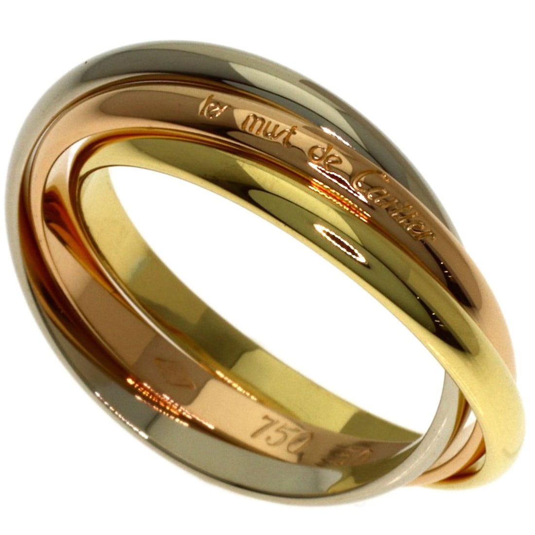 Cartier Trinity Xs #50 Ring K18 Yellow Gold K18 White Gold: Cartier Trinity Xs #50 Ring K18 Yellow Gold K18 White Gold Cartier Trinity Xs #50 Ring in K18 Yellow Gold and K18 White Gold, a striking combination of two precious metals, adds a touch of elegance