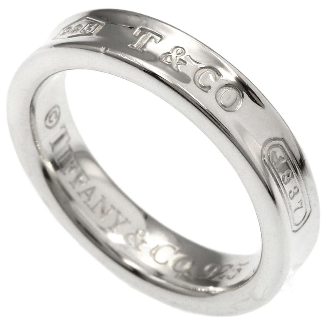 Tiffany&Co. 1837 Narrow Ring Silver: Tiffany&Co. 1837 Narrow Ring Silver Silver Tiffany&Co. 1837 Narrow Ring. This vintage ring from Tiffany&Co. features a narrow design made from silver metal, with a ring size of 4(US). The ring bears a