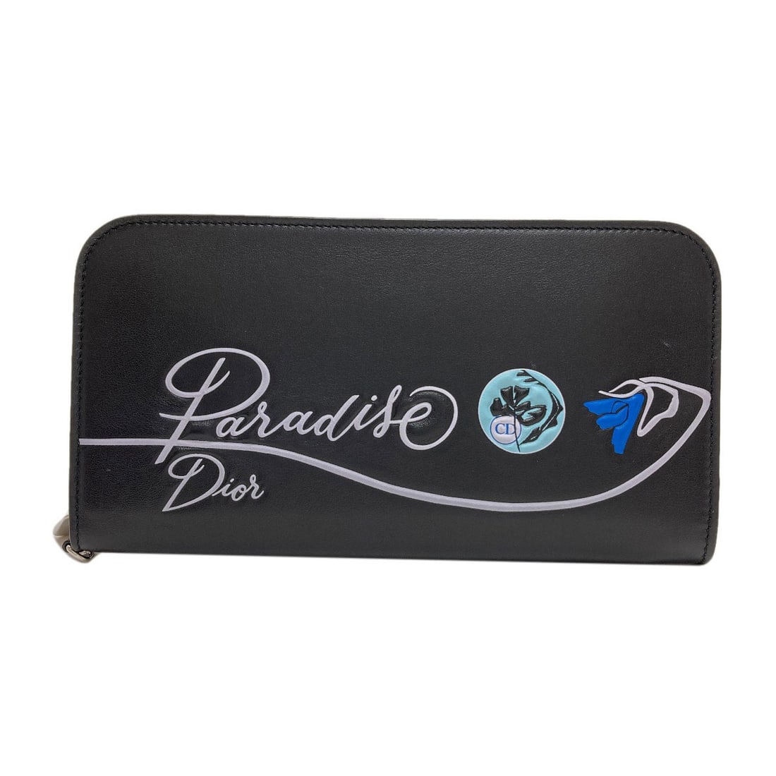 Christian Dior Wallet Paradise Leather With Coin Pocket: Christian Dior Wallet Paradise Leather With Coin Pocket Black leather wallet with coin pocket, designed by CHRISTIAN DIOR, features a long style and exterior color. The wallet is made from