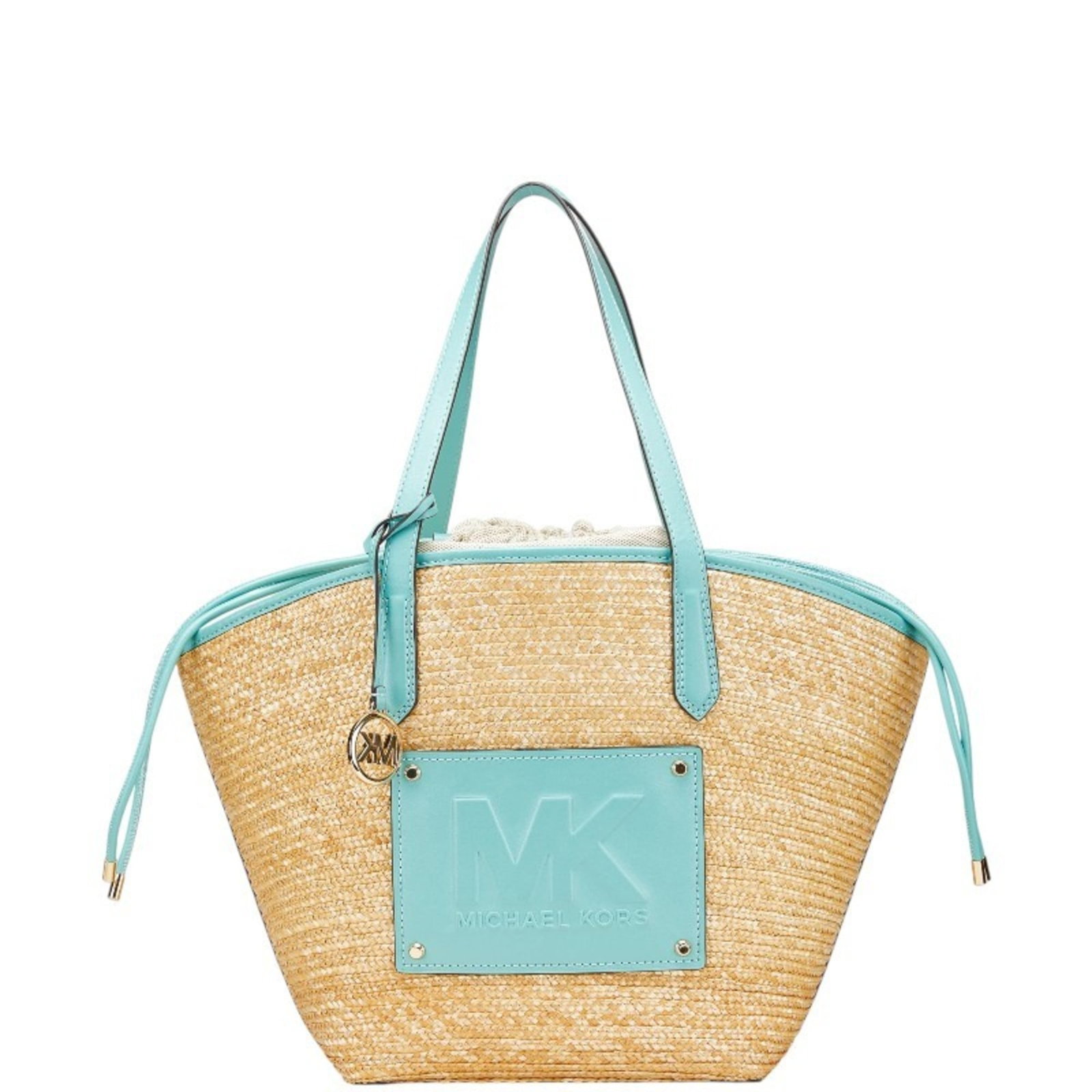 Kors Straw Leather Bag Tote Michael: Kors Straw Leather Bag Tote Michael Straw and leather combine in this elegant tote bag from Michael Kors, featuring a classic design with a 31cm x 51cm x 15.5cm size and a 23.50cm handle drop. The