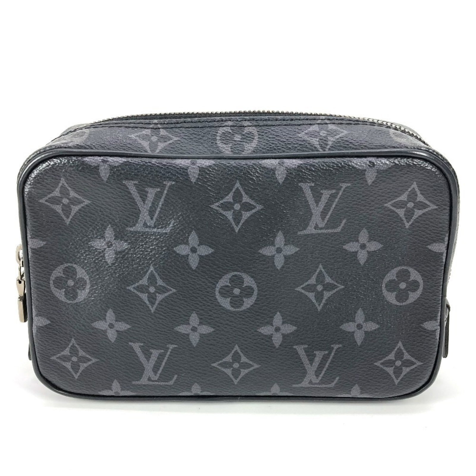 Clutch Bag Pouch Monogram Canvas Louis Vuitton Eclipse: Clutch Bag Pouch Monogram Canvas Louis Vuitton Eclipse Monogram Eclipse canvas provides a sleek black finish. The pouch style design offers a compact, versatile option. Measuring 12.5cm x 19.5cm, it