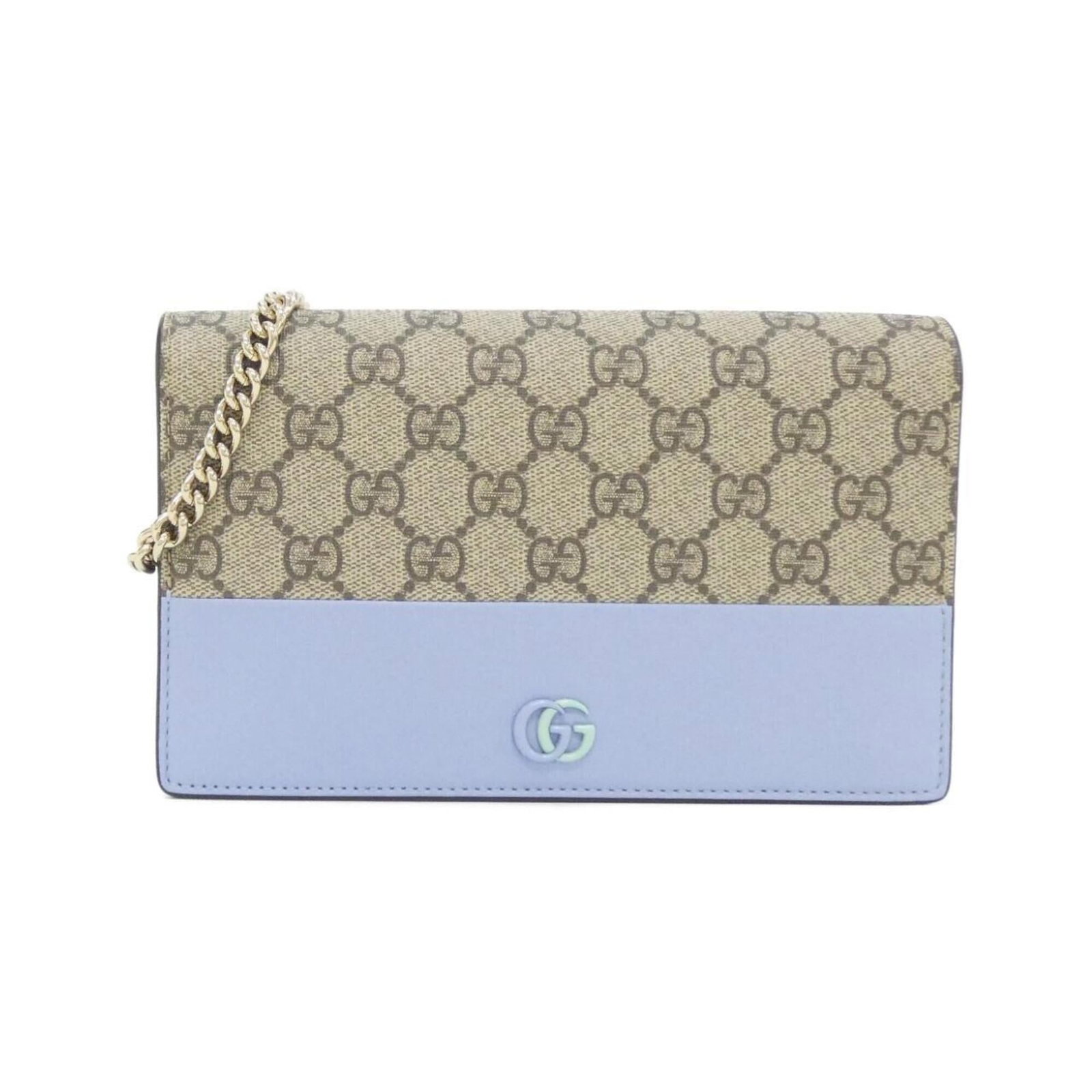 Gucci Chain Supreme Leather Wallet Shoulder: Gucci Chain Supreme Leather Wallet Shoulder Gucci Chain Supreme Leather Wallet Shoulder boasts a sleek design with GG Supreme leather in a versatile beige, blue, and green color palette. Measuring 12c