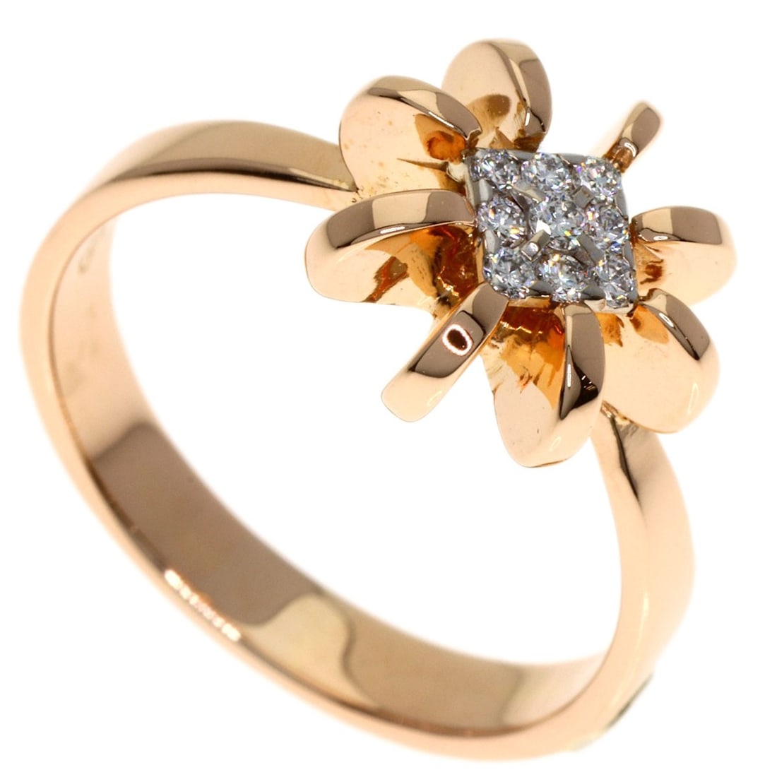 K18 Pink Gold Diamond Ring 5G: K18 Pink Gold Diamond Ring 5G K18 Pink Gold Diamond Ring 5G boasts a stunning 5-carat diamond set in a luxurious K18 pink gold band, adding a touch of elegance to any outfit. The ring's 7.5 US size