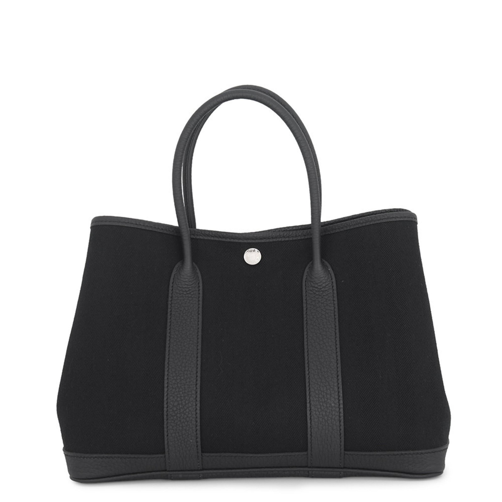Handbag Tote Bag Leather Chevron Negonda Hermes: Handbag Tote Bag Leather Chevron Negonda Hermes This exquisite tote bag features a striking Toile chevron design in black and Negonda leather, showcasing the iconic Garden Country style of the Hermes