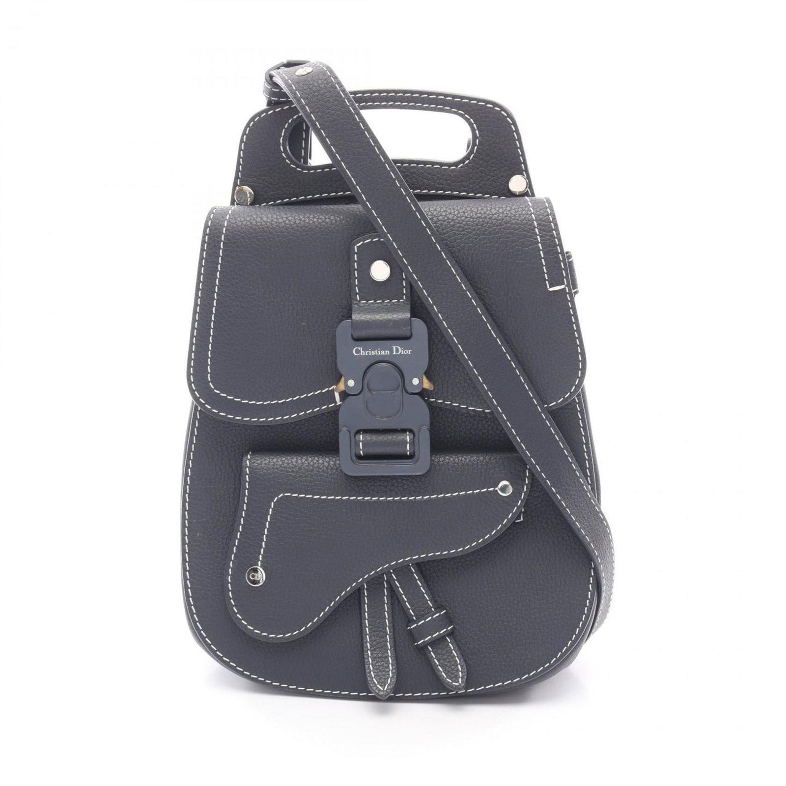 Christian Dior Leather Backpack: Christian Dior Leather Backpack Navy leather backpack from Christian Dior, featuring a classic design with a shoulder strap for added convenience. Made from high-quality leather, this backpack