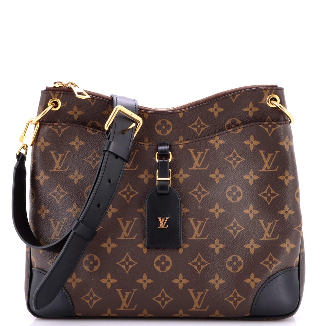 Monogram Canvas Handbag Odeon Louis Vuitton NM: Monogram Canvas Handbag Odeon Louis Vuitton NM Canvas handbag in brown with gold hardware, featuring the iconic Monogram Canvas design of the Odeon Louis Vuitton NM style. The bag measures 10"