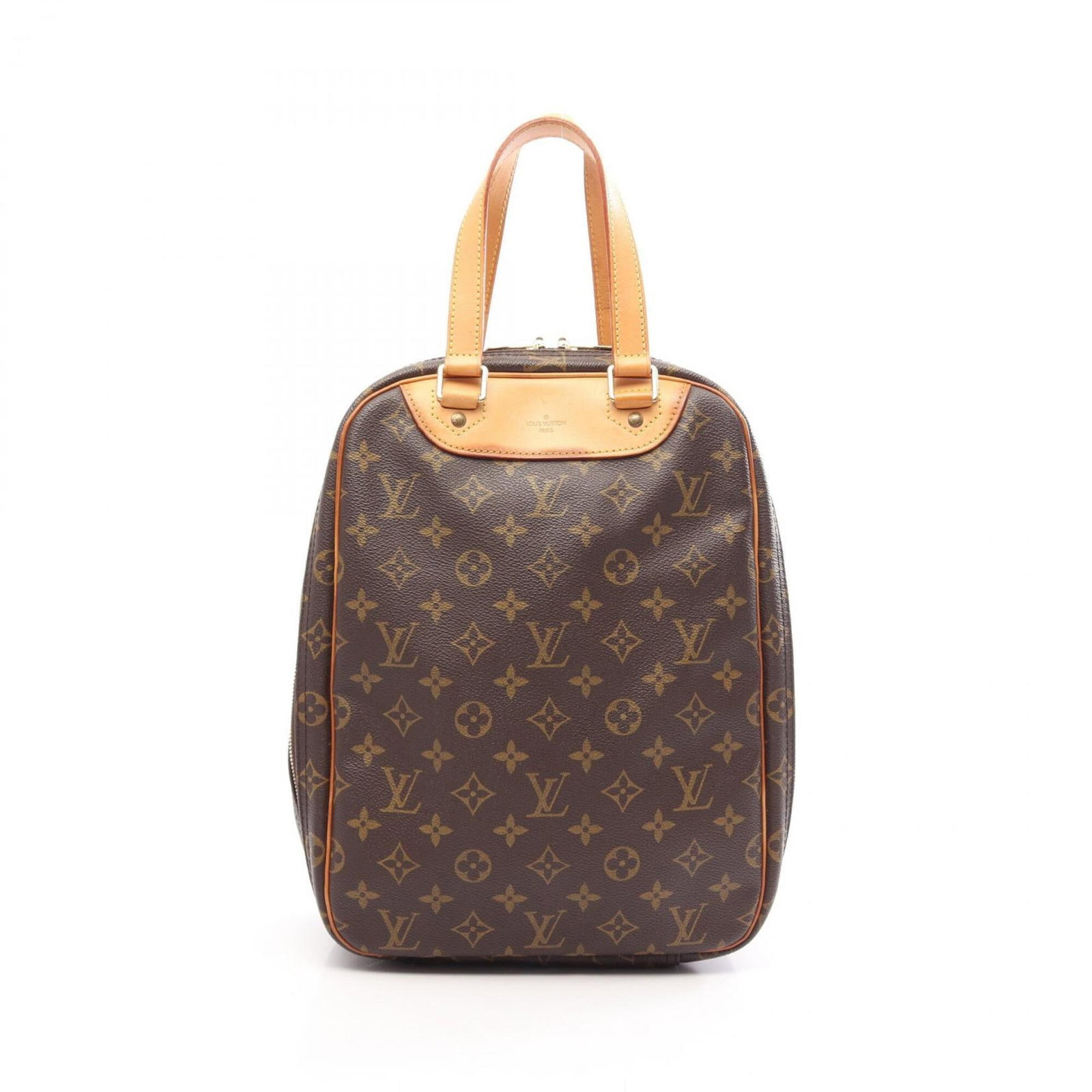 Louis Vuitton Handbag Monogram Leather: Louis Vuitton Handbag Monogram Leather Monogrammed luxury at its finest, this Louis Vuitton handbag boasts the iconic monogram pattern in rich brown leather. Measuring 33cm x 24cm x 14cm, it's the