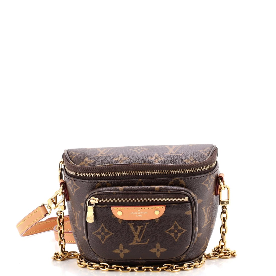 Mini Canvas Monogram Bum Bag Louis Vuitton: Mini Canvas Monogram Bum Bag Louis Vuitton Mini Canvas Monogram Bum Bag in Brown, featuring a classic Louis Vuitton design with a signature monogram pattern. This stylish mini bag measures 5" tall,