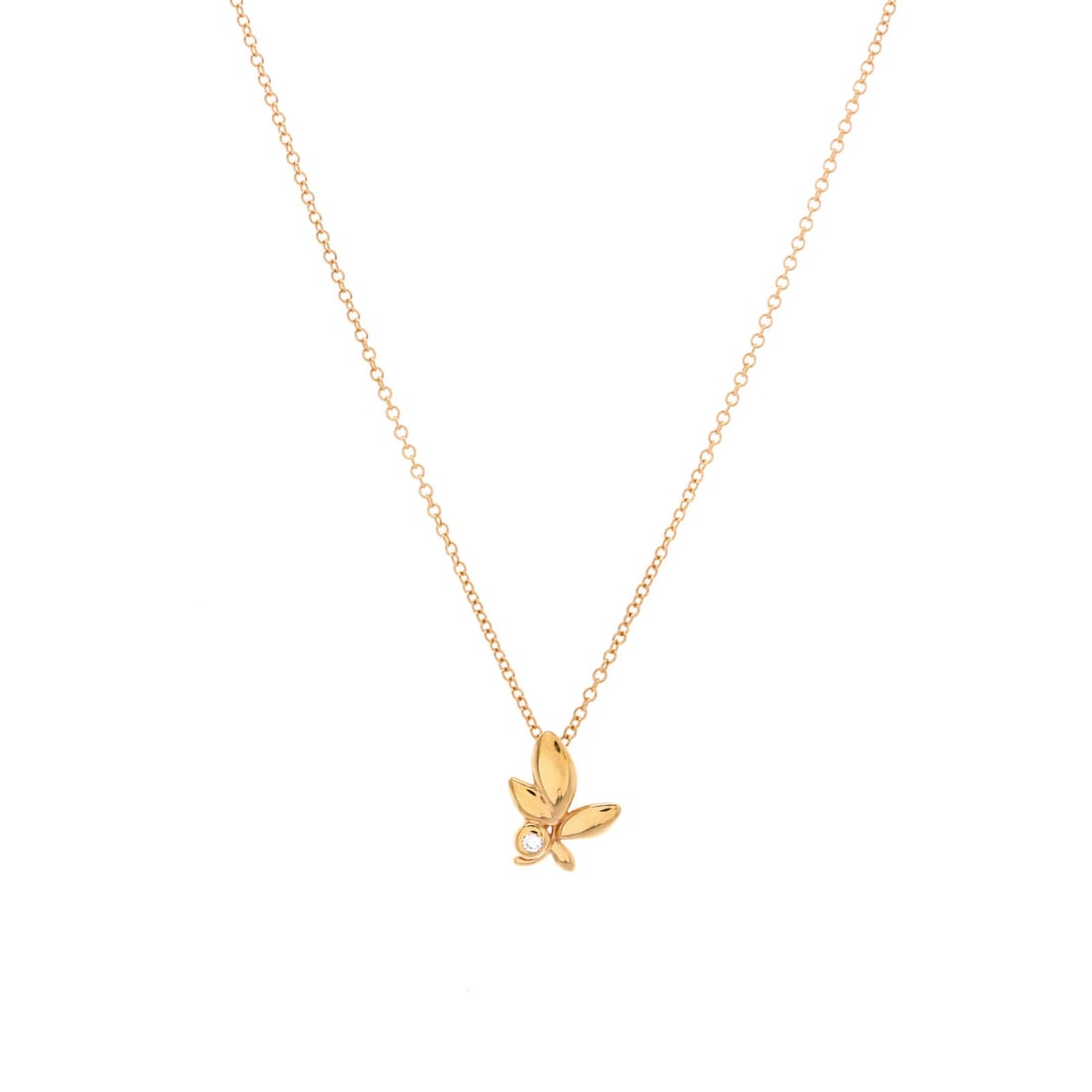 Picasso Leaf Pendant Necklace Olive Paloma 18K Yellow Gold Tiffany: Picasso Leaf Pendant Necklace Olive Paloma 18K Yellow Gold Tiffany Tiffany & Co.'s Paloma Picasso Olive Leaf Pendant Necklace shines in 18K yellow gold, featuring a stunning diamond accent. The