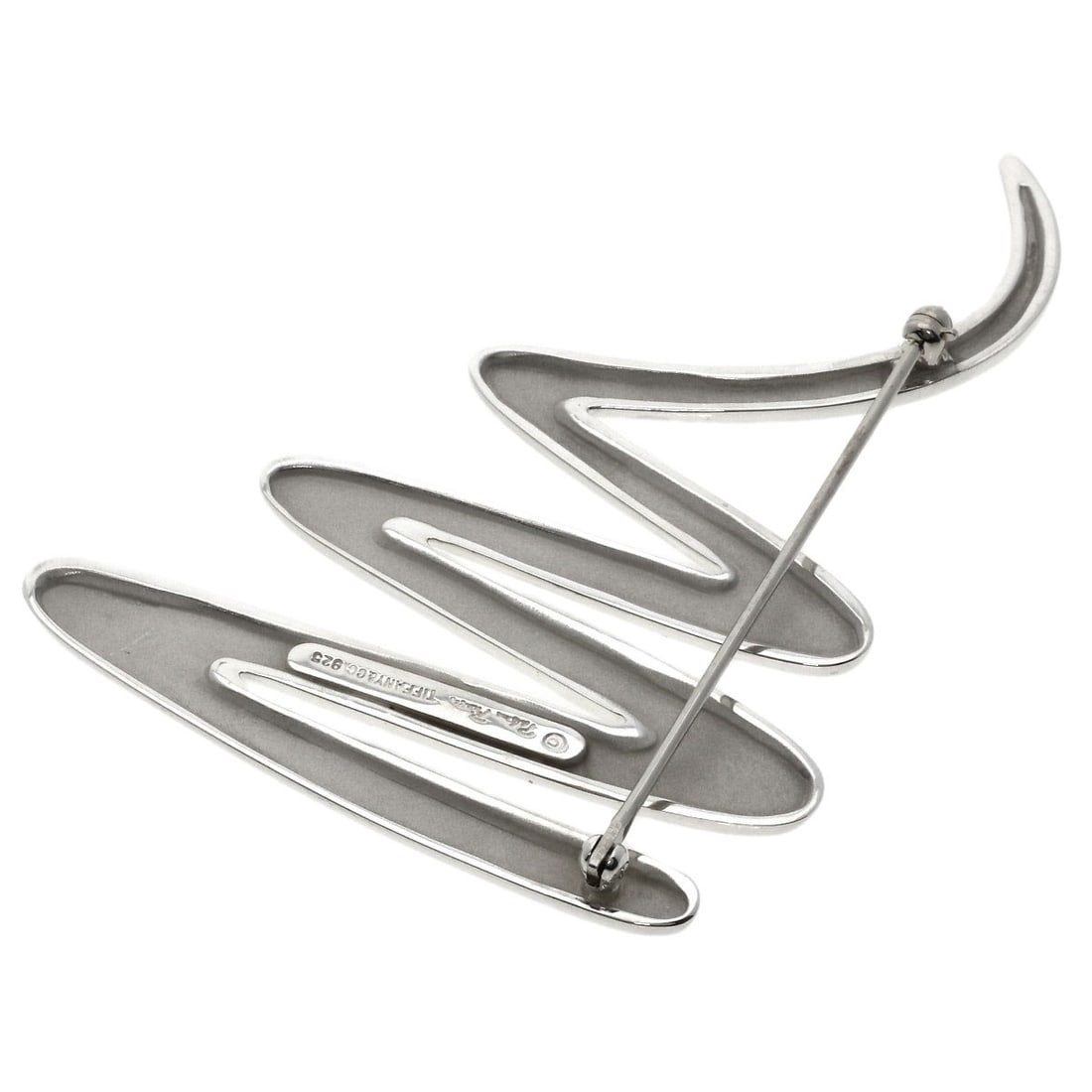 Tiffany Co Scribble Silver Brooch - 2