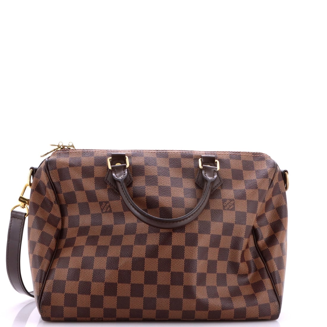 Speedy Damier Louis Vuitton 30 Bandouliere Bag: Speedy Damier Louis Vuitton 30 Bandouliere Bag The Speedy Damier Louis Vuitton 30 Bandouliere Bag boasts a timeless design with a classic canvas coated exterior in rich brown. Measuring 8.5" tall and