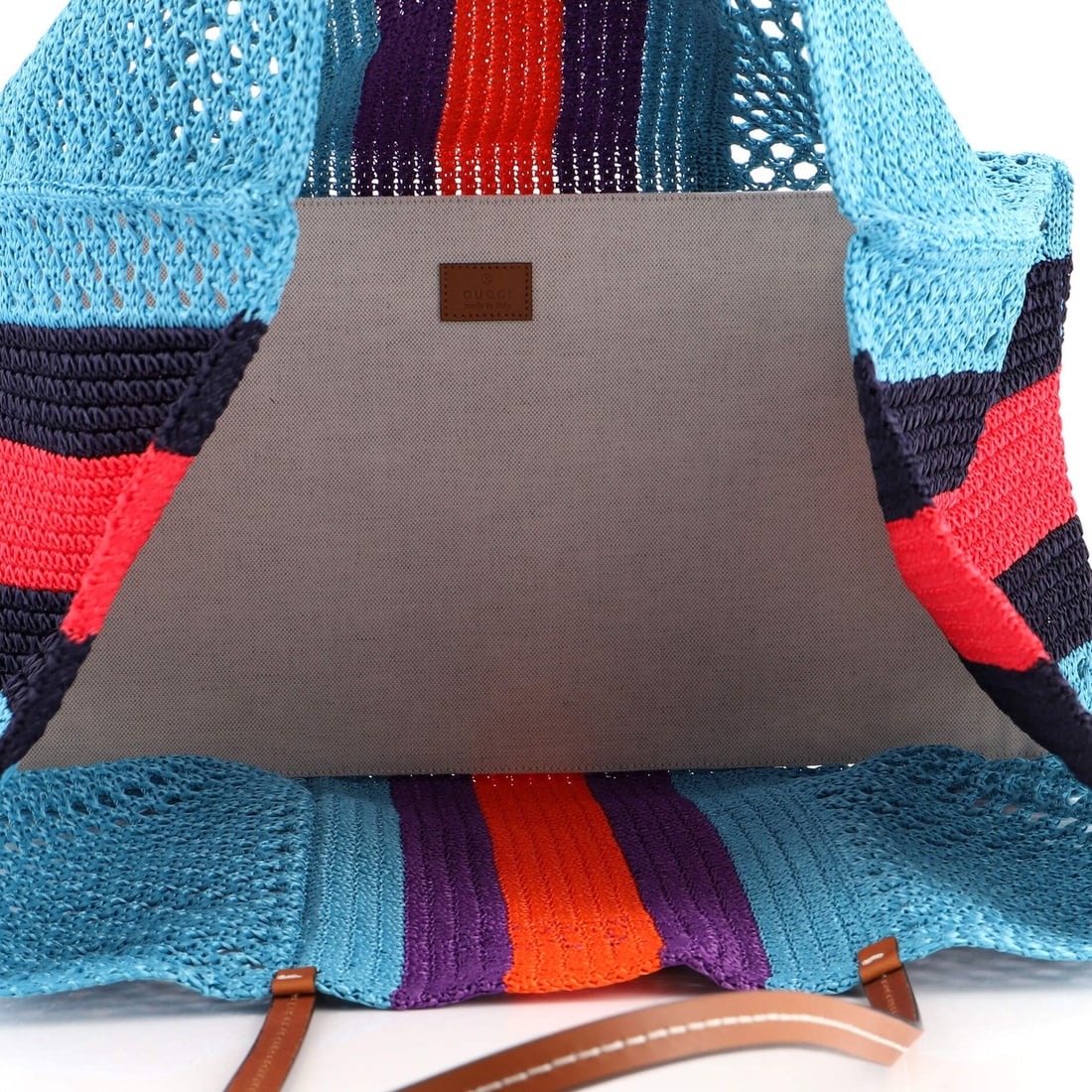 Gucci Interlocking G Web Tote Raffia Large - 5