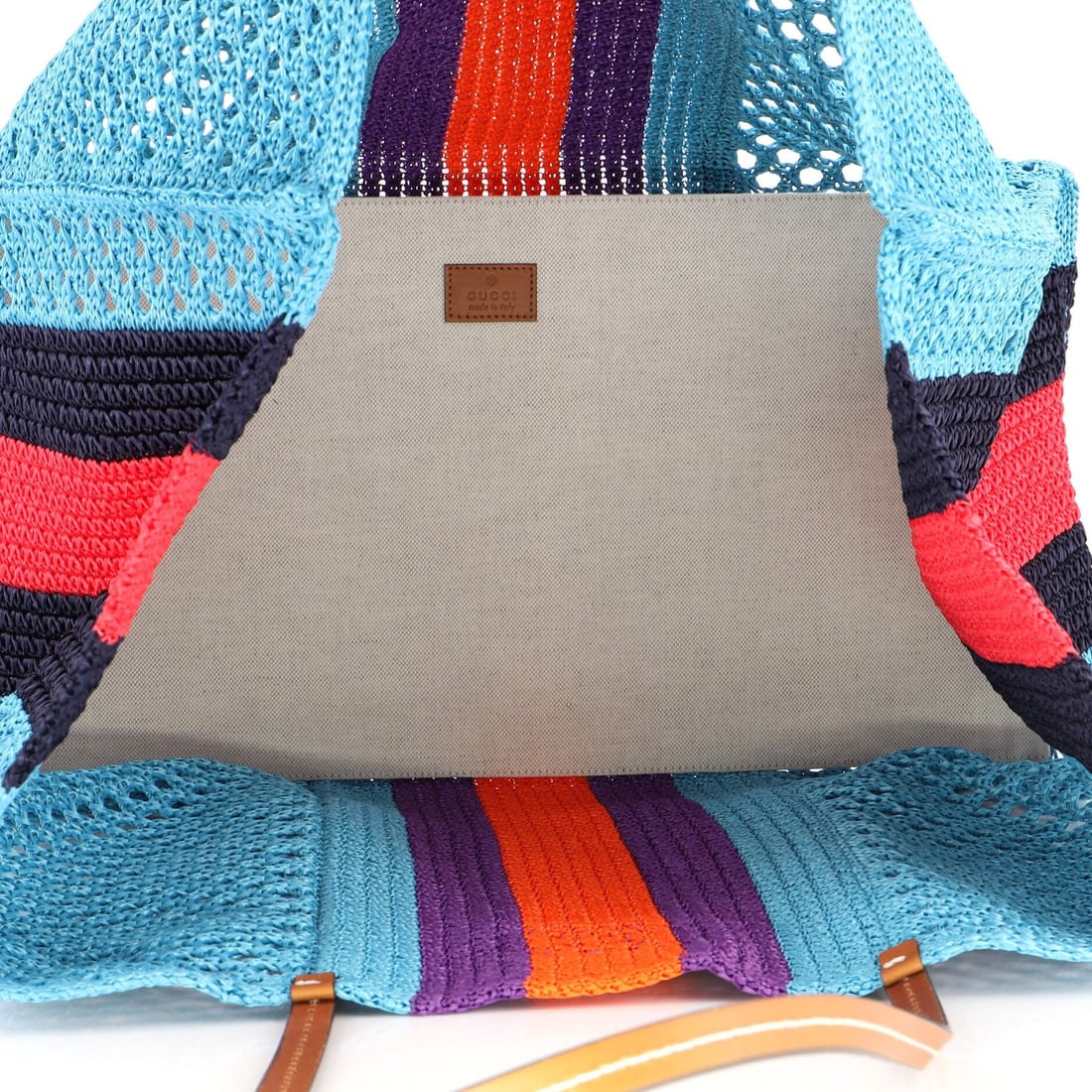 Gucci Interlocking G Web Tote Raffia Large - 6