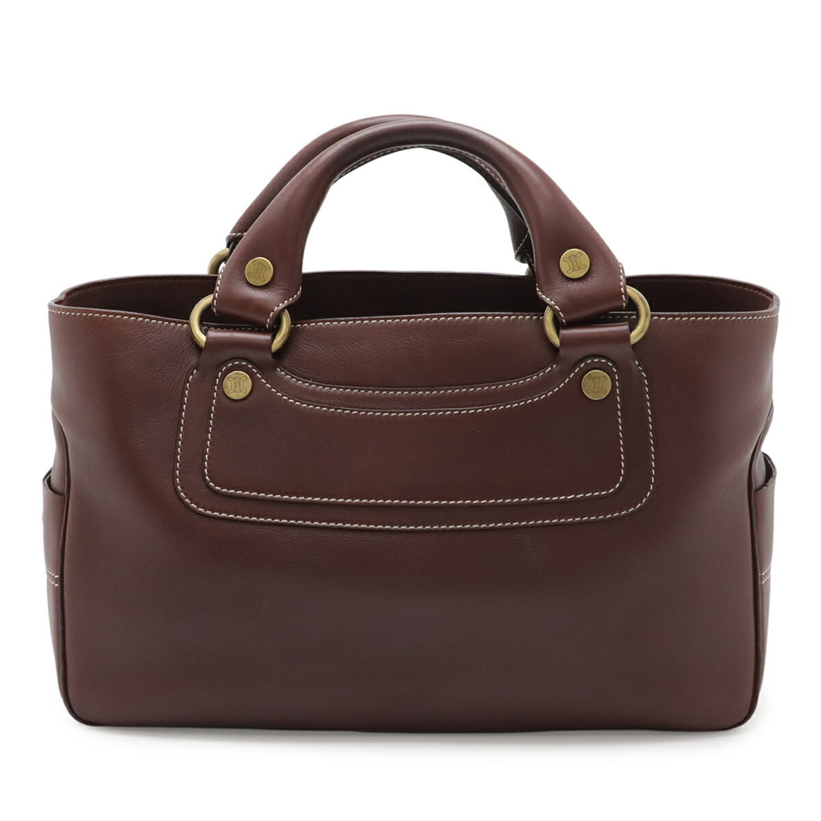 Handbag Tote Bag Leather Celine: Handbag Tote Bag Leather Celine Bordeaux leather tote bag from Celine, measuring 20cm x 32cm x 13.5cm, crafted from high-quality Italian leather. This classic design features a timeless combination