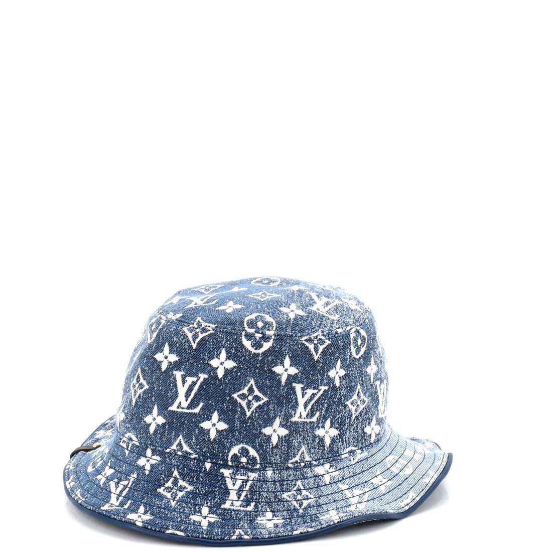 Louis Vuitton Bob Jacquard Denim Hat Bucket Monogram: Louis Vuitton Bob Jacquard Denim Hat Bucket Monogram Blue Louis Vuitton Bob Jacquard Denim Hat Bucket Monogram is a medium-sized denim hat with a monogram Jacquard design. The exterior features blue d