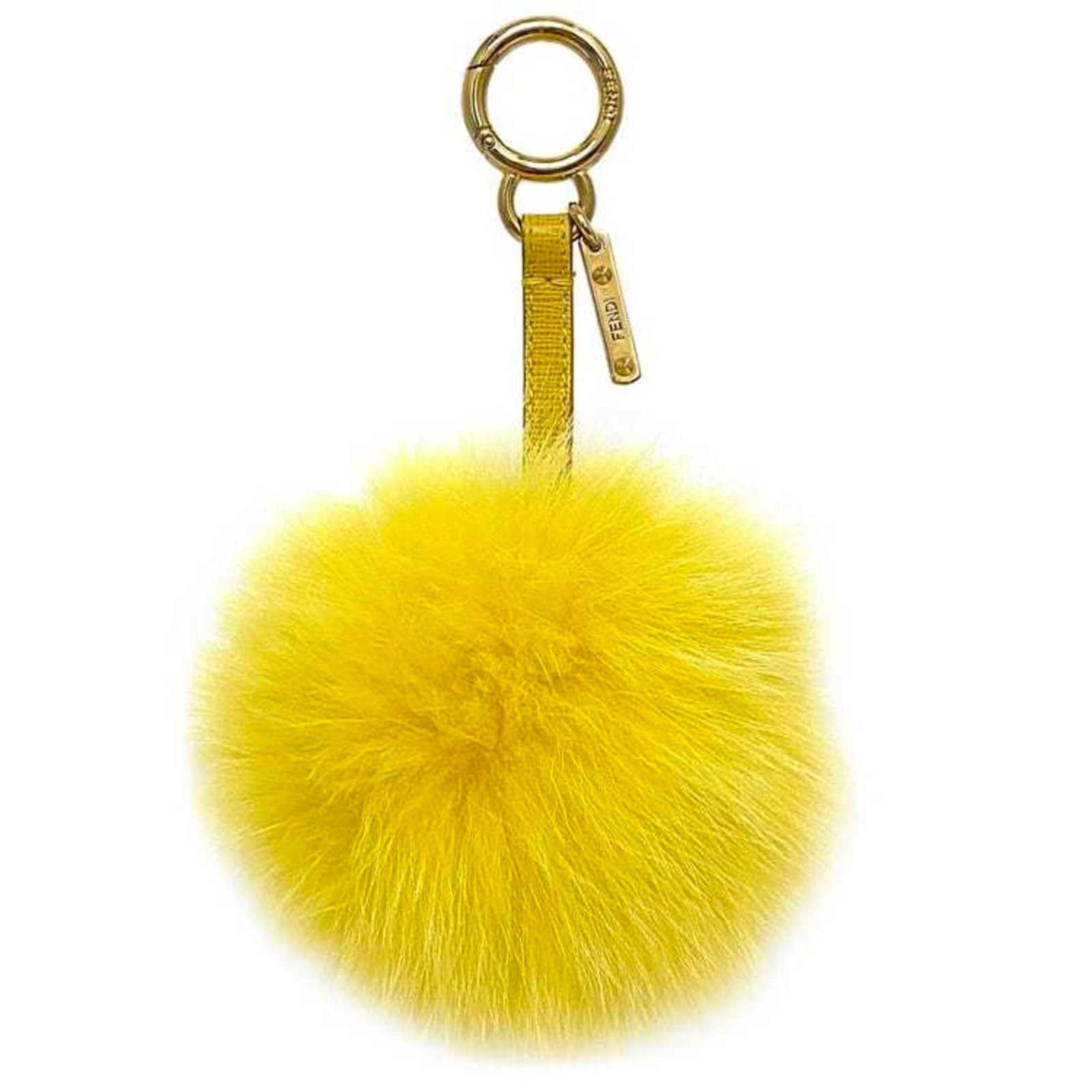 Fur keyring gold plating: Fur keyring gold plating Fur keyring with gold plating in a vibrant yellow color, adding a touch of luxury to any accessory. Made from high-quality fur and finished with a durable gold plating, this k