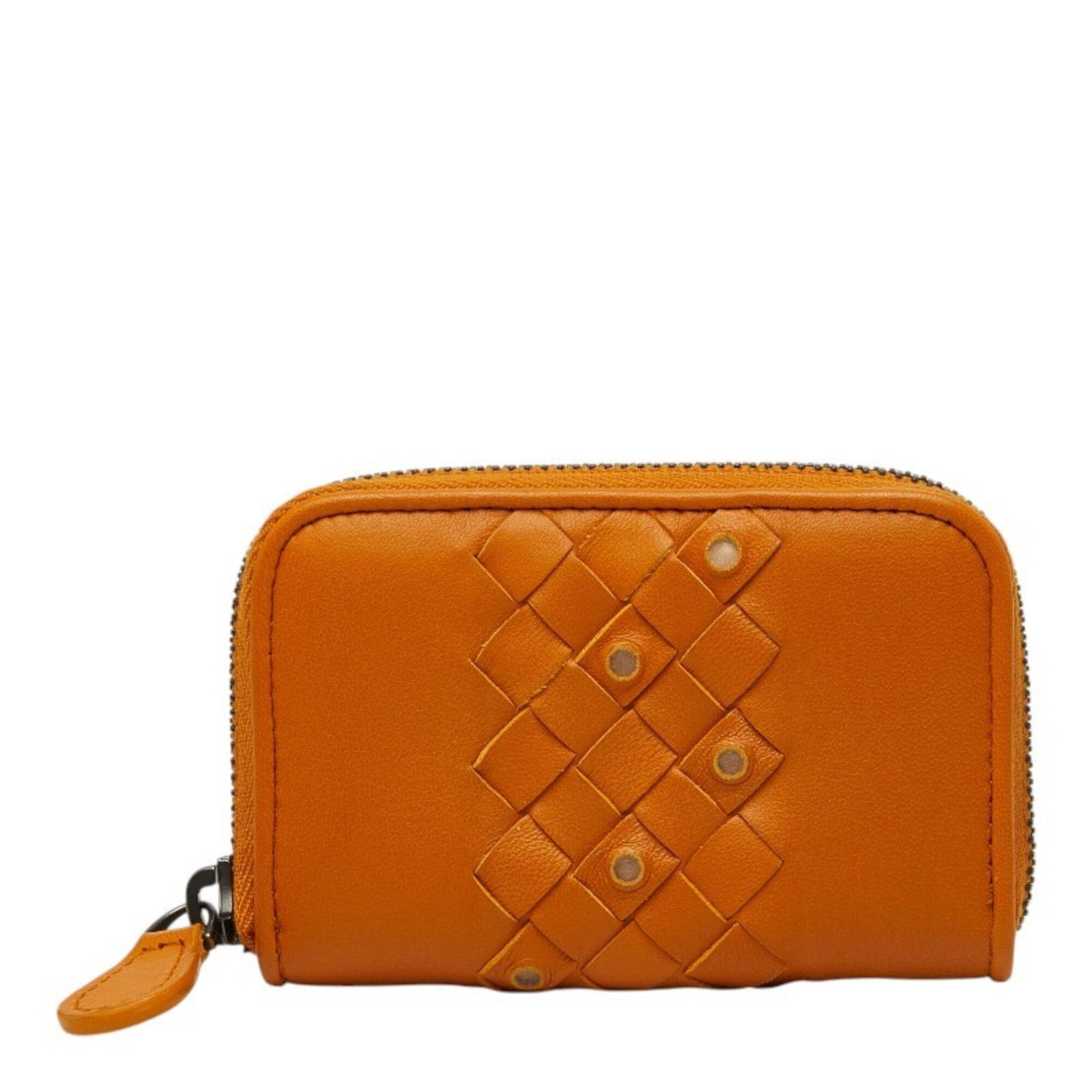 Bottega Veneta Long Wallet (Bi-Fold) Leather: Bottega Veneta Long Wallet (Bi-Fold) Leather Bottega Veneta's Intrecciato Long Wallet is a stylish bi-fold design crafted from high-quality leather. Its classic brown and orange color combination