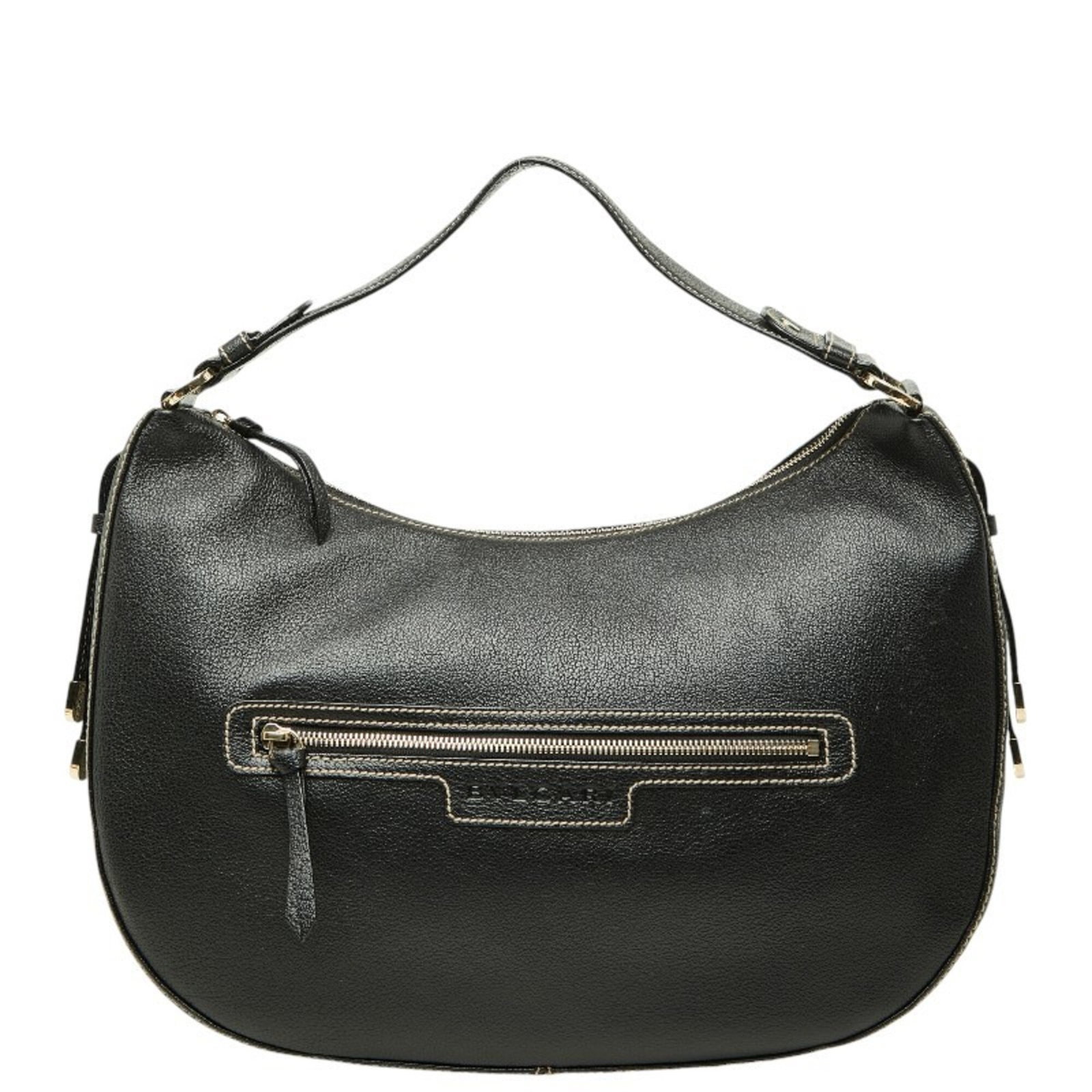 Shoulder Bag Leather: Shoulder Bag Leather Black leather shoulder bag from Bvlgari, measuring 25cm x 39cm x 10cm. This stylish bag features high-quality leather construction and a sleek design. Item Specifics: Brand:
