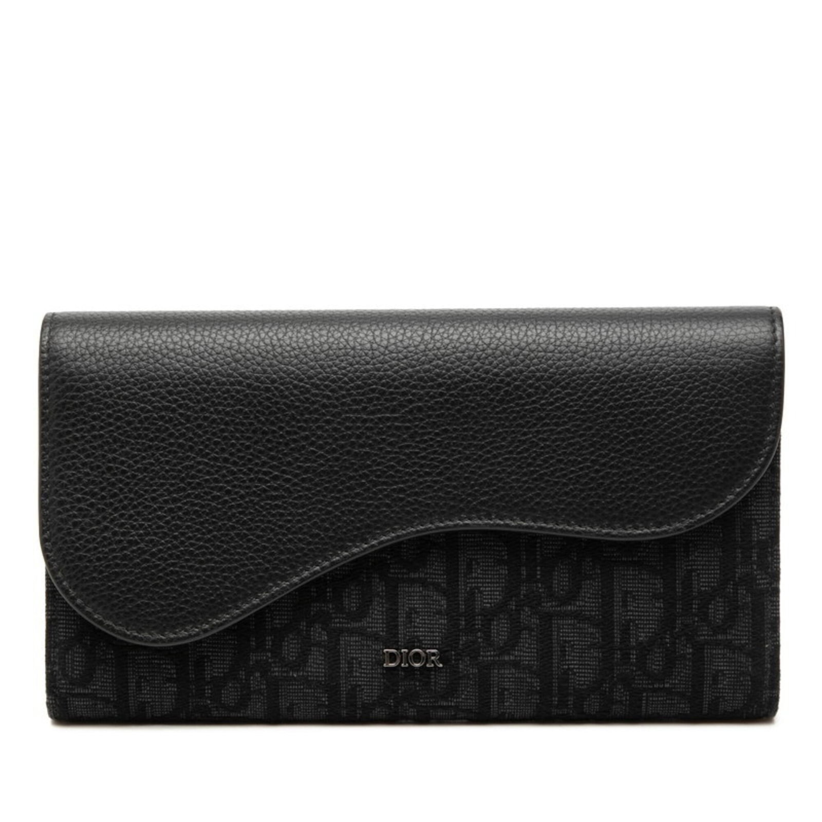 Long Wallet Canvas Leather Bi Fold Christian Dior: Long Wallet Canvas Leather Bi Fold Christian Dior Canvas and leather blend in a sleek black bi-fold design, with a magnetic closure for secure closure. The long wallet measures 10.5cm x 19.7cm x 3cm,