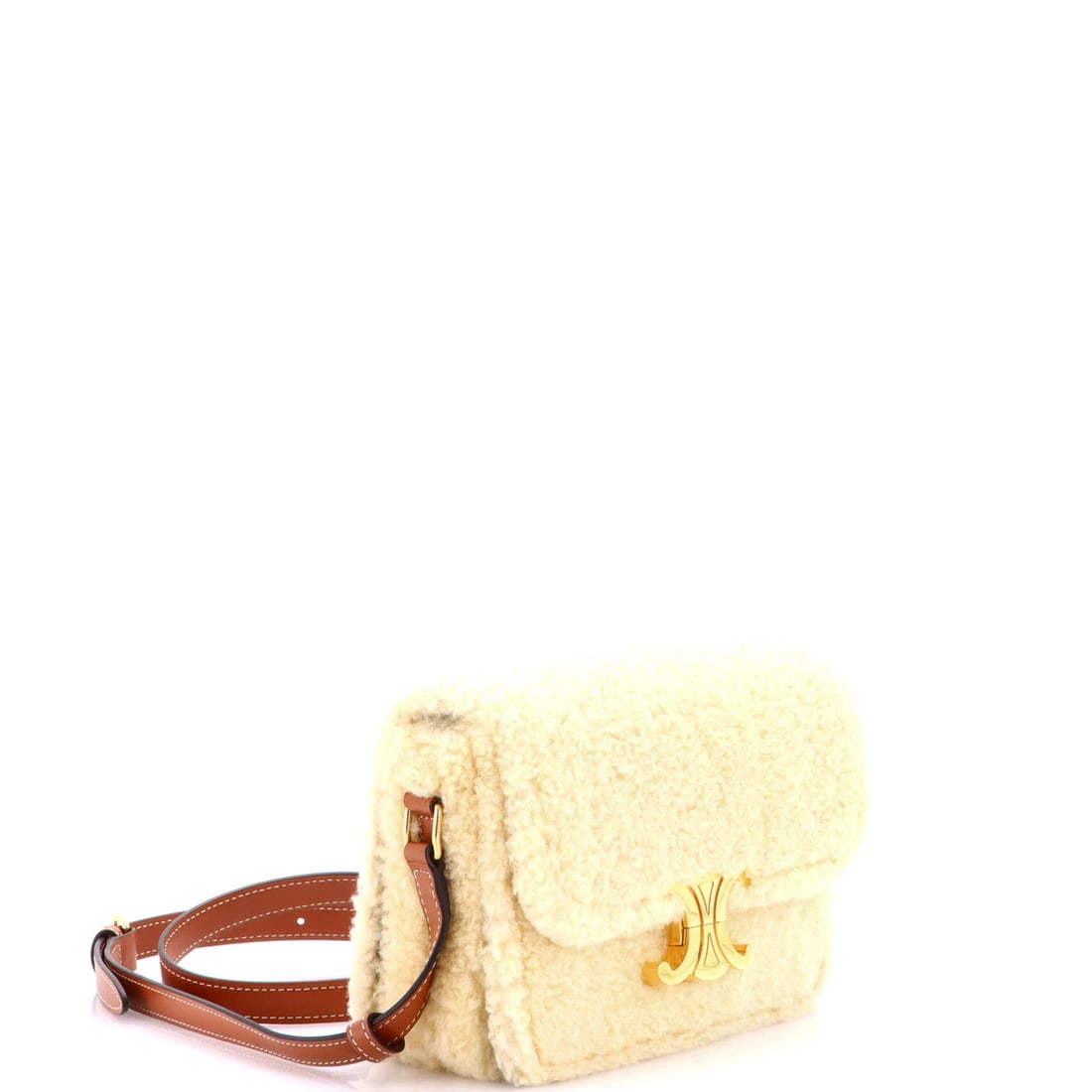 Shearling Celine Shoulder Bag Triomphe Medium - 2