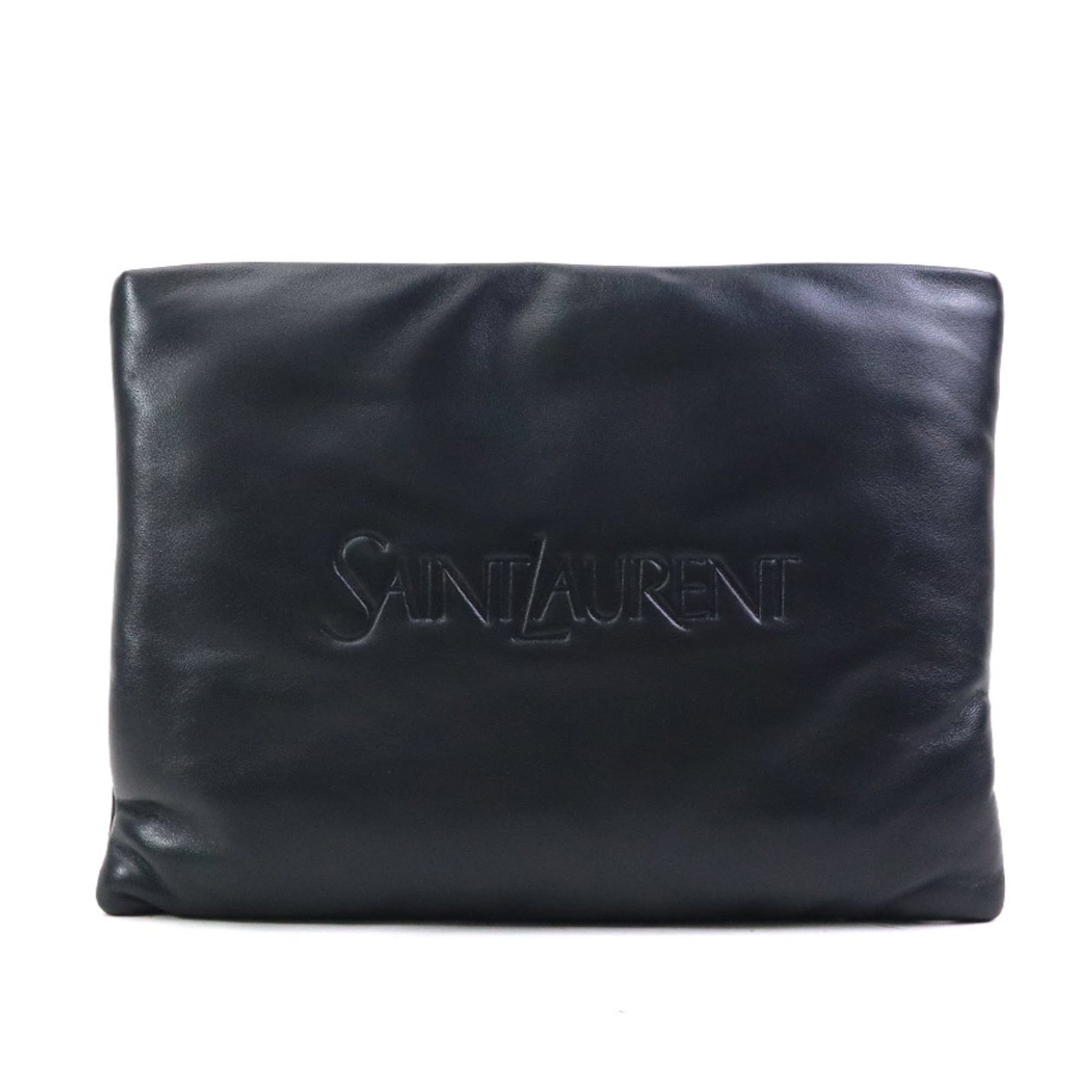 Saint Laurent bag clutch leather: Saint Laurent bag clutch leather Black Saint Laurent clutch bag made from high-quality leather, measuring 21cm x 29cm x 2cm. This sleek and stylish clutch features a classic design that exudes