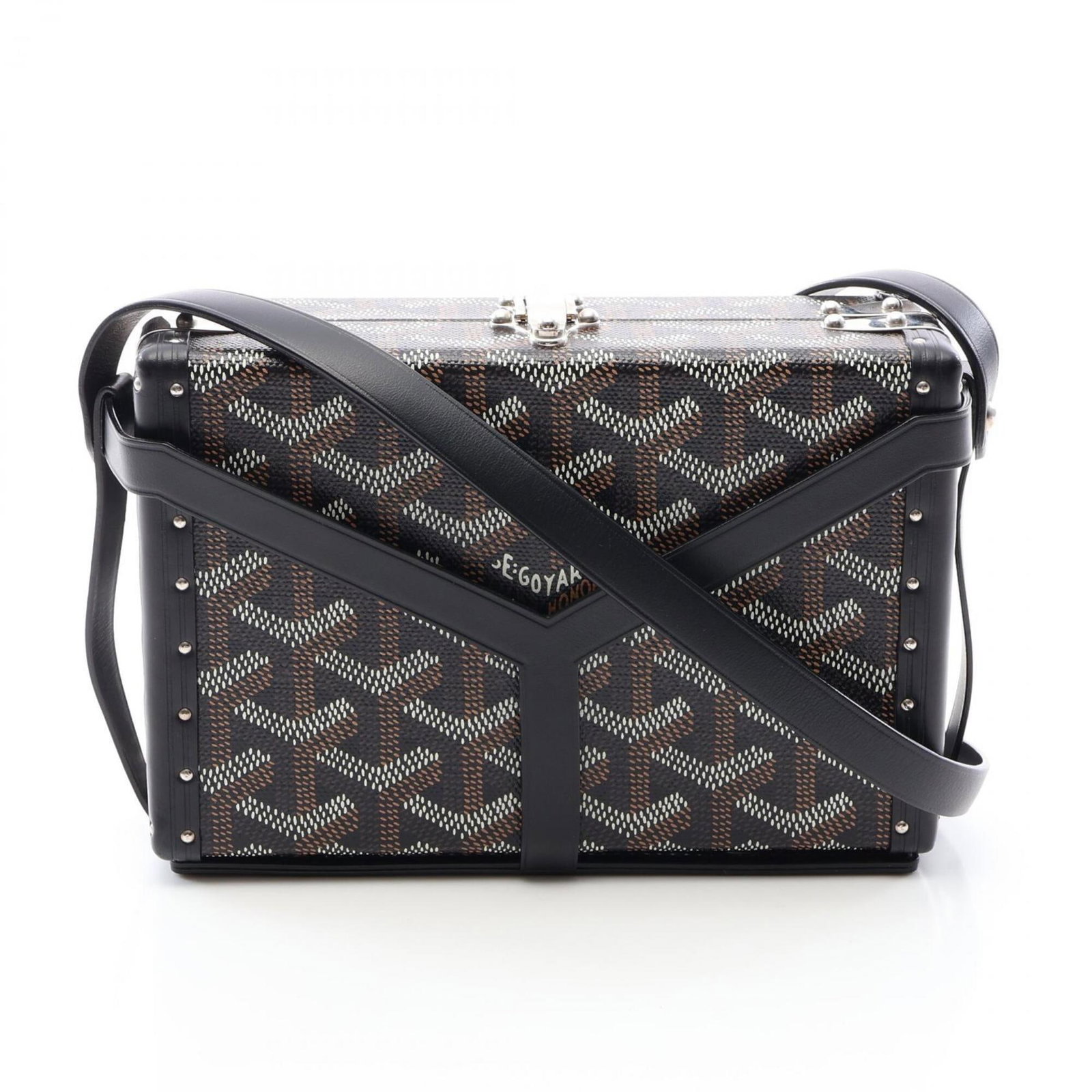 Canvas Leather Bag Goyard Pvc Coated Shoulder: Canvas Leather Bag Goyard Pvc Coated Shoulder Canvas Leather Bag Goyard Pvc Coated Shoulder in Black, Brown, or White. This Goyard shoulder bag features a unique combination of PVC, coated canvas,