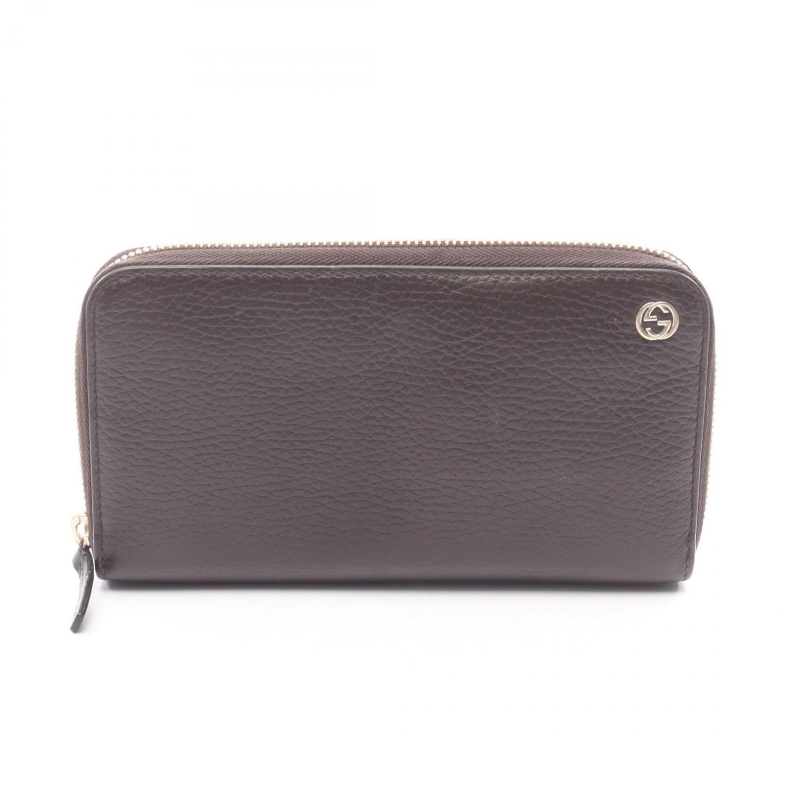 Gucci Long Wallet (Bi-Fold) Leather: Gucci Long Wallet (Bi-Fold) Leather Gucci's iconic bi-fold long wallet is crafted from rich brown leather, measuring 10.5cm x 19cm x 2.5cm. This stylish accessory features a classic design with clean 