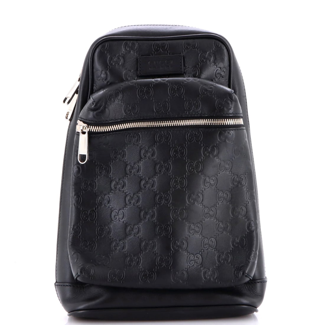 Gucci Signature Slim Crossbody Bag Guccissima Leather Small: Gucci Signature Slim Crossbody Bag Guccissima Leather Small Small Gucci Signature Slim Crossbody Bag in Black Guccissima Leather features a sleek design with a silver buckle and suede interior in brow