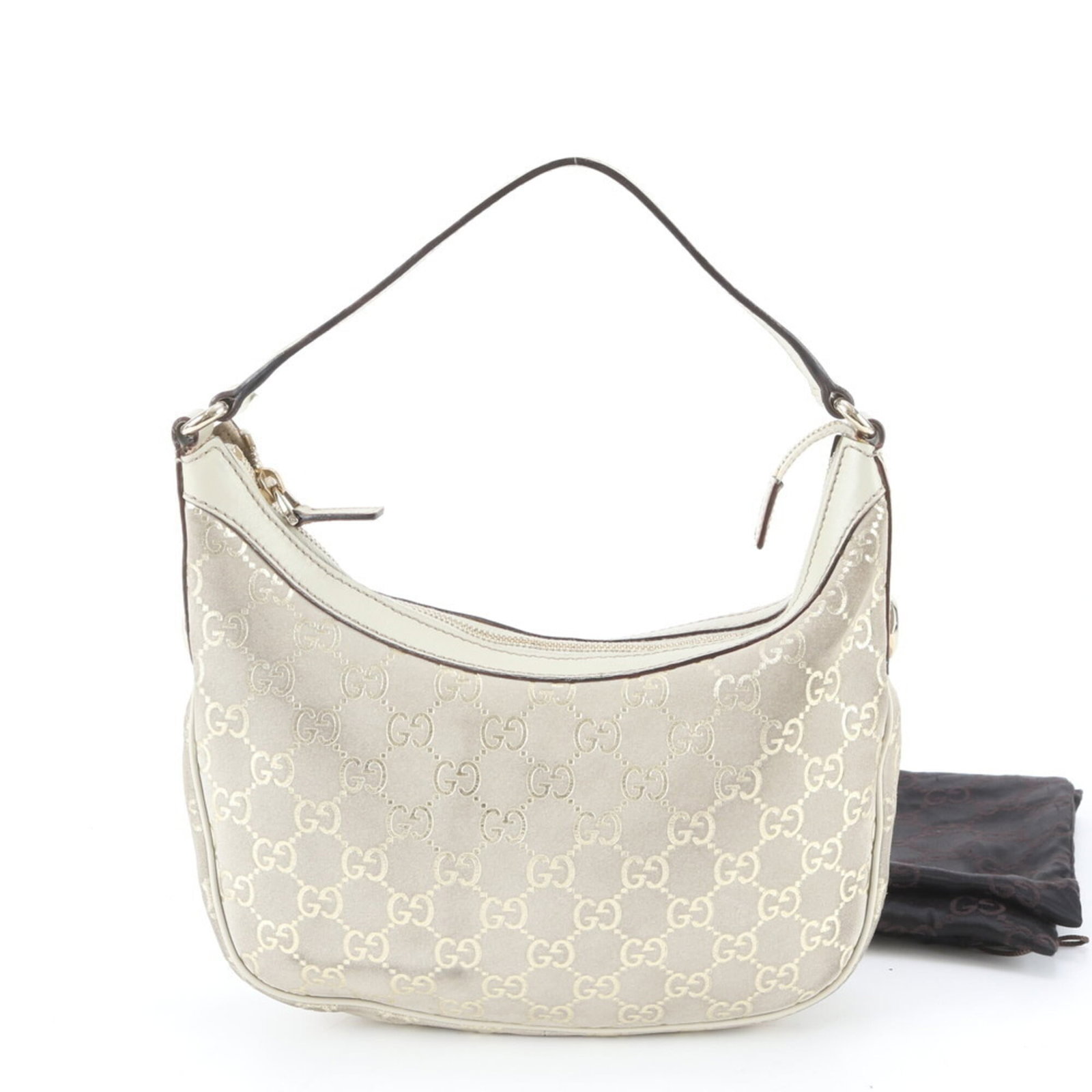 Gucci Shoulder Bag Tote Leather: Gucci Shoulder Bag Tote Leather White Gucci leather shoulder bag tote with classic design, measuring 21cm x 24cm x 5cm. Made from high-quality leather, this stylish tote is a timeless accessory for