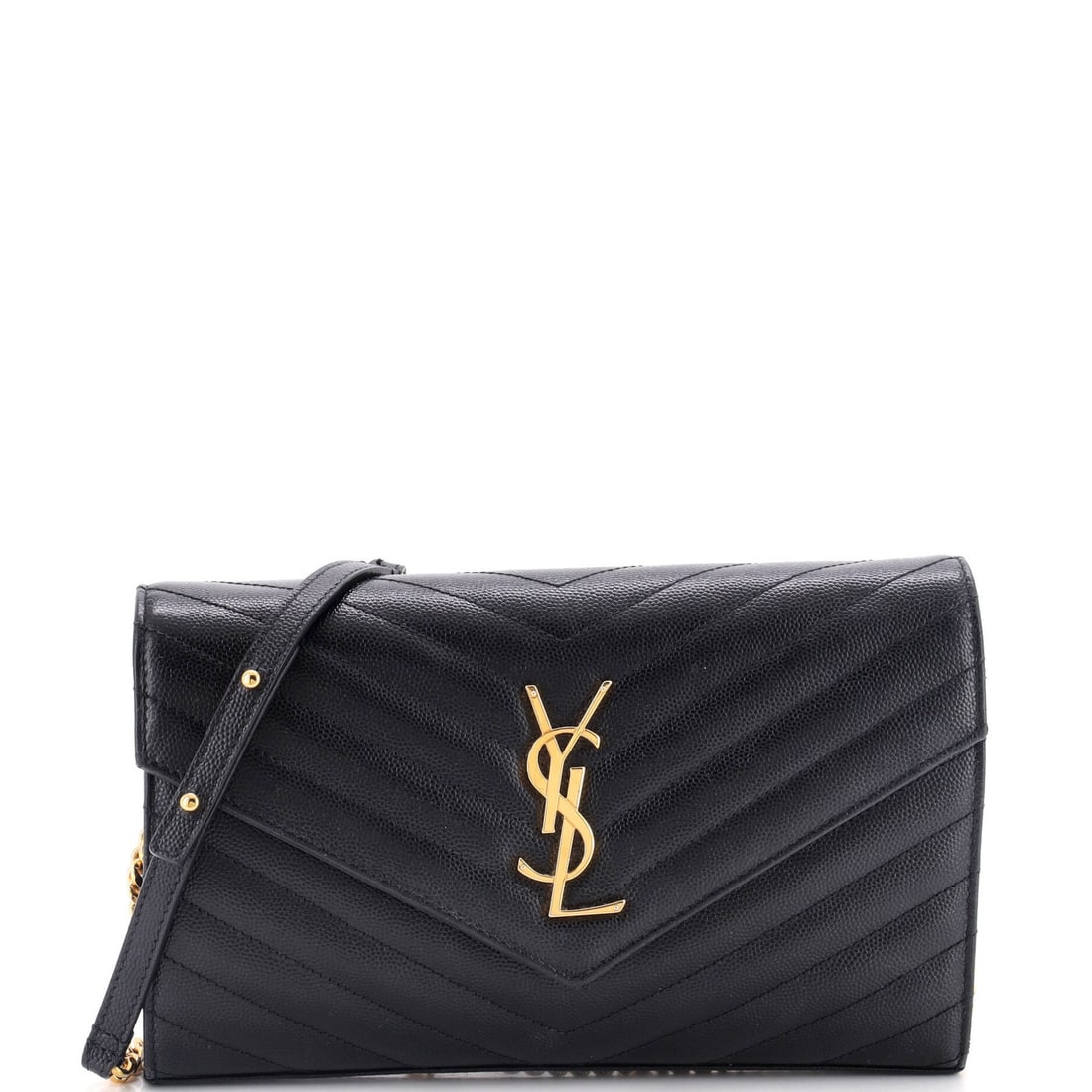 Classic Monogram Wallet on Matelasse Leather Chevron Medium Saint Laurent: Classic Monogram Wallet on Matelasse Leather Chevron Medium Saint Laurent Classic Monogram Wallet on Matelasse Leather Chevron Medium Saint Laurent features a timeless design with a black exterior
