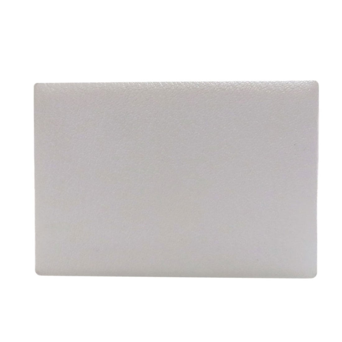 Blue Calvi Hermes Card Case Hardware Brume Silver Chevre: Blue Calvi Hermes Card Case Hardware Brume Silver Chevre Chevre material provides a unique texture to this silver card case, while the white exterior adds a touch of elegance. The Brume color and Blue