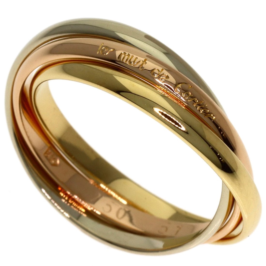 Cartier Trinity Xs #51 Ring K18 Yellow Gold K18 White Gold: Cartier Trinity Xs #51 Ring K18 Yellow Gold K18 White Gold Cartier Trinity Xs #51 Ring in K18 Yellow Gold and K18 White Gold, available in size 5.75(US). This ring features a signature and is made