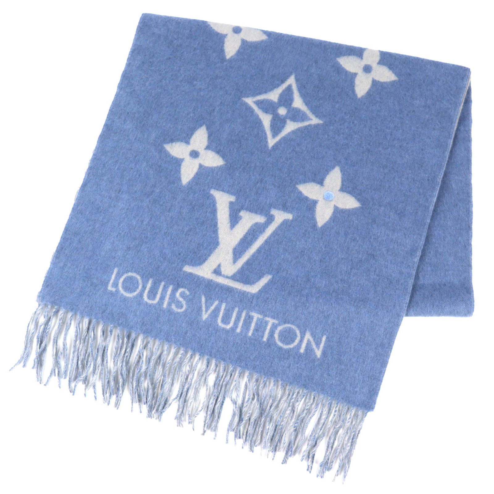 Cashmere Scarf Louis Vuitton 100%: Cashmere Scarf Louis Vuitton 100% 100% cashmere Louis Vuitton scarf in a vibrant blue hue, crafted with exceptional quality and attention to detail. Measuring 1.68m x 46cm, this luxurious scarf is