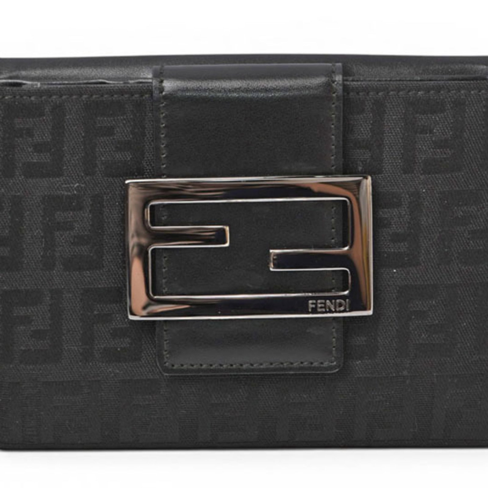 Fendi Wallet (Bi-Fold) Canvas: Fendi Wallet (Bi-Fold) Canvas Canvas Fendi Wallet, a sleek bi-fold design from Italy, boasts a timeless black canvas material and compact dimensions. This versatile wallet is crafted with attention