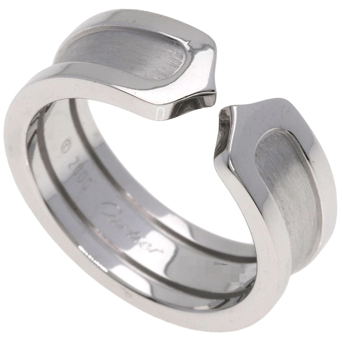 Cartier C2 Ring # 51 Ring K18 White Gold: Cartier C2 Ring # 51 Ring K18 White Gold Cartier C2 Ring #51 is a stunning piece featuring K18 white gold construction. This silver-toned ring boasts a sleek design with an open closure, making it a