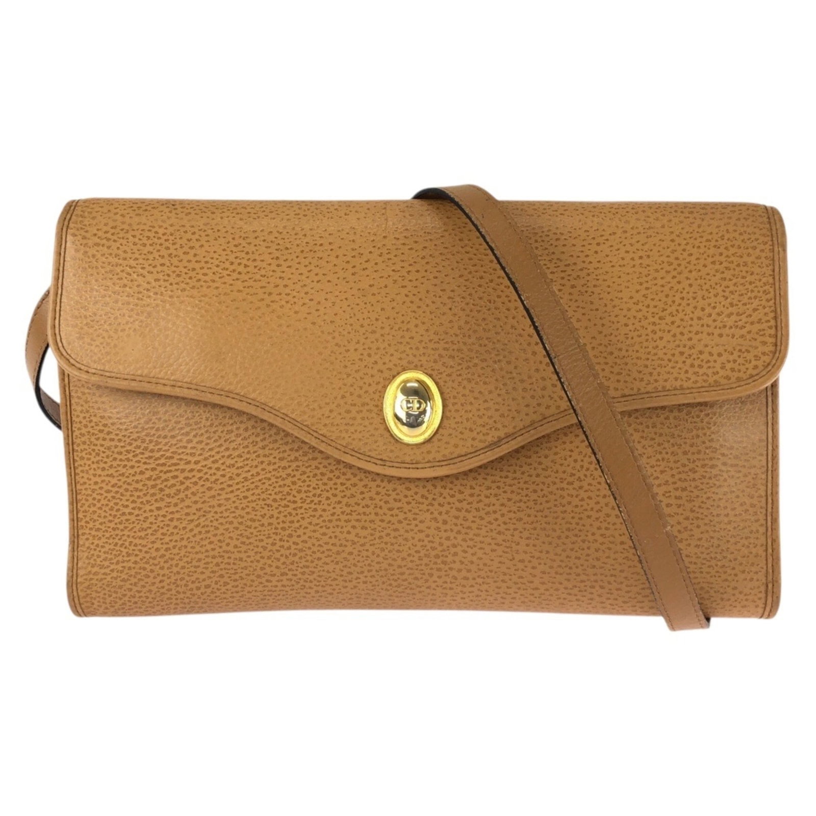 Shoulder Bag Leather Christian Dior: Shoulder Bag Leather Christian Dior Leather shoulder bag from Christian Dior, crafted in France with a rich brown, camel color. This stylish bag measures 17cm x 28.5cm x 3cm and features premium leath