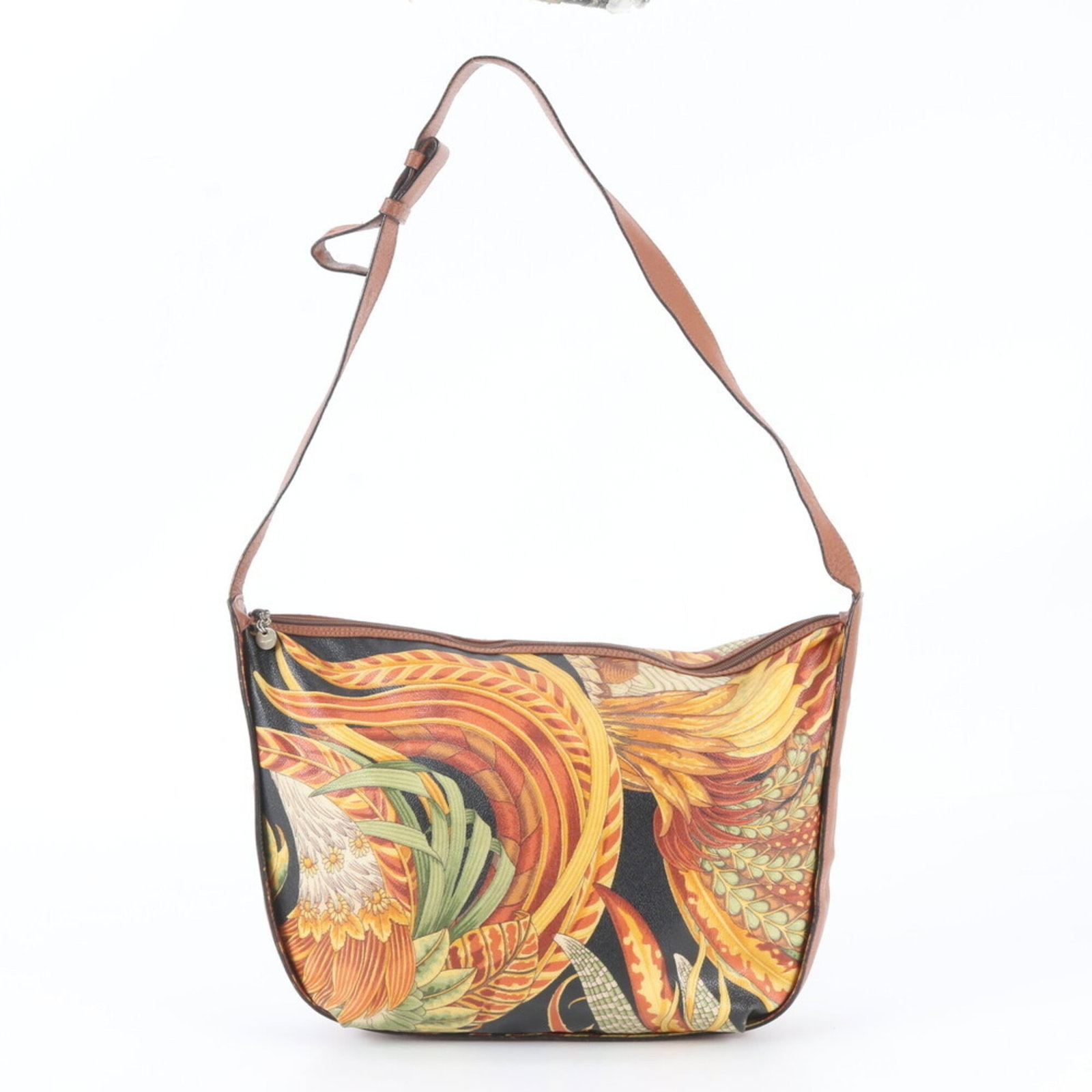 Salvatore Ferragamo Crossbody Bag Leather Coated Canvas Shoulder Bag: Salvatore Ferragamo Crossbody Bag Leather Coated Canvas Shoulder Bag Salvatore Ferragamo Crossbody Bag Leather Coated Canvas Shoulder Bag features a unique combination of leather and coated canvas mat